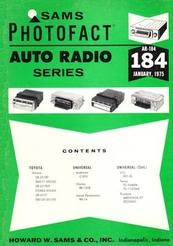 Sams Photofact Auto Radio Service Manual Choose from Volumes AR-83 to AR-143 