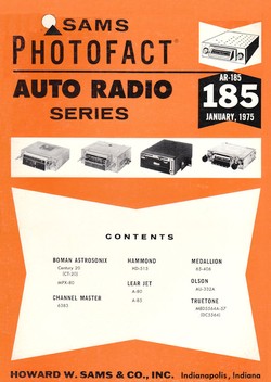 Sams Photofact Auto Radio Service Manual Choose from Volumes AR-35 to AR-82 