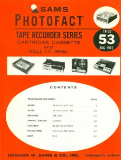 Details about   Howard W Sams Photofact Folder Radio Parts Manual Astrasonic T-3 Tape Recorder 