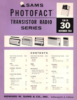 Volumes 1 through 30   #0916 One Sams Photofact Transistor Radio Series Manual 