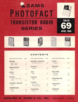Sams Photofact Transistor Radio Series Book TSM-104 Sams & Co Vintage Howard W 